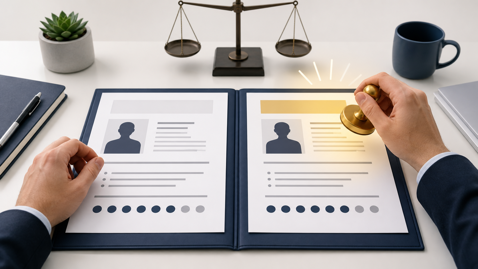 Two equally qualified job applications receive different treatment when one name activates assumptions before the evidence is considered.